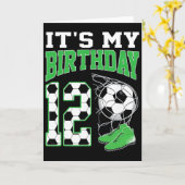 12歳の誕生日 サッカー パーティー 12歳 少年 カード (黄色い花)
