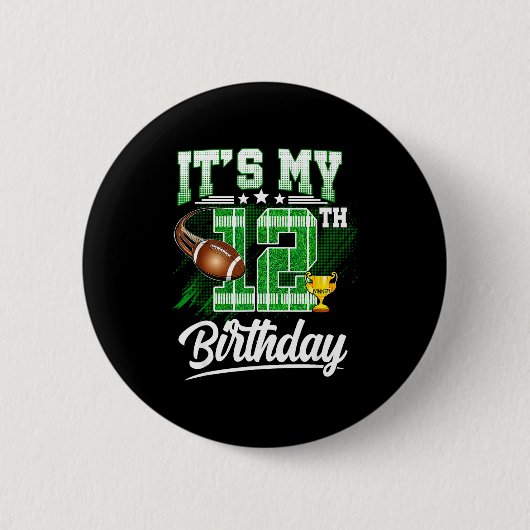 12歳の誕生日 サッカー 缶バッジ (正面)