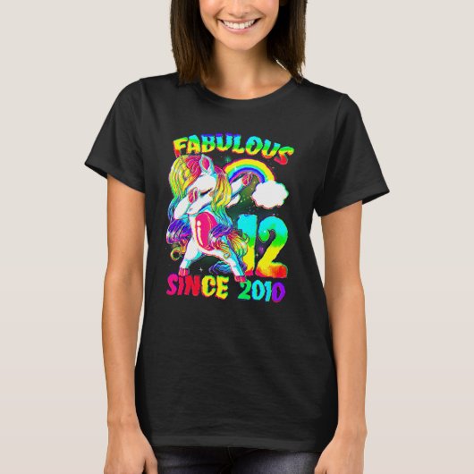 12歳の誕生日 ユニコーン ガール ファビュラス S Tシャツ (正面)