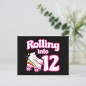 12歳の誕生日 ローラースケート 12歳 スケート ポストカード (スタンド正面)