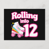 12歳の誕生日 ローラースケート 12歳 スケート ポストカード (正面)