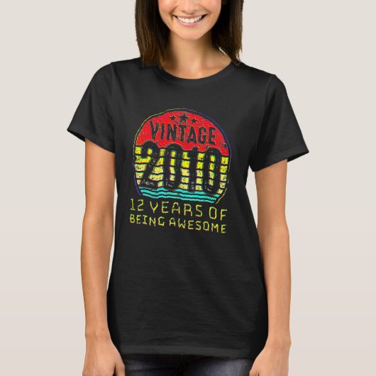 12歳の誕生日 ヴィンテージ 2010 12歳の誕生日 Tシャツ (正面)