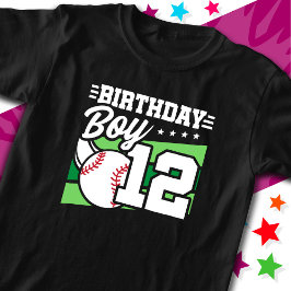 12歳の野球パーティーテーマ12誕生日少年 Tシャツ