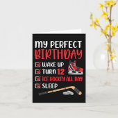 12歳アイスホッケー誕生日パーティー12th少年Bda カード (黄色い花)