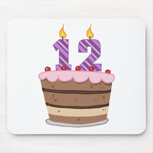 12歳オンお誕生日ケーキ マウスパッド (正面)