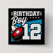 12歳オールドホッケーパーティーテーマ12誕生日少年 缶バッジ (正面)