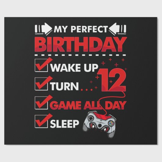 12歳ゲーマーボーイ第12回パーフェクト誕生日ゲーム ラッピングペーパー (フラット)