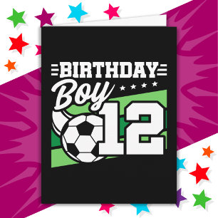 12歳サッカーサッカーキッズ12誕生日少年 カード