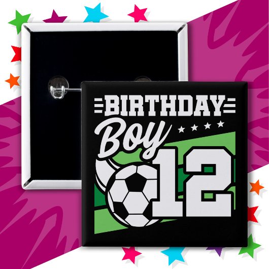 12歳サッカーサッカーキッズ12誕生日少年 缶バッジ