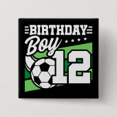 12歳サッカーサッカーキッズ12誕生日少年 缶バッジ (正面)