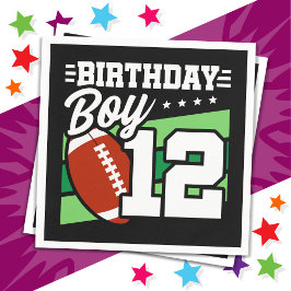 12歳サッカーパーティーテーマ12誕生日少年 スタンダードカクテルナプキン