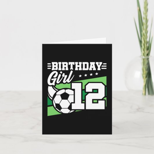 12歳サッカー12誕生日女 カード (正面)