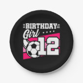 12歳サッカー12誕生日女 ペーパープレート (正面)