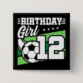 12歳サッカー12誕生日女 缶バッジ (正面)