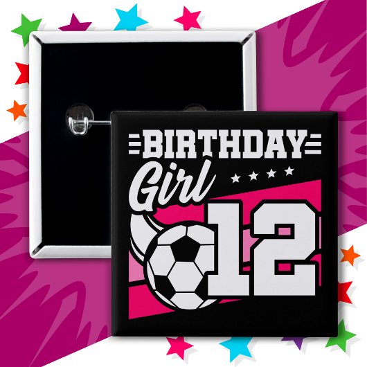 12歳サッカー12誕生日女 缶バッジ