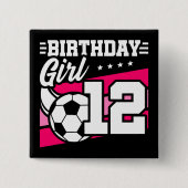 12歳サッカー12誕生日女 缶バッジ (正面)