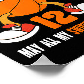 12歳ハッピー12誕生日バスケットボール12位 ポスター (角)