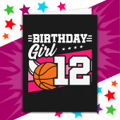12歳バスケットボールパーティー12誕生日ガール カード