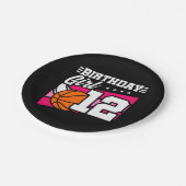 12歳バスケットボールパーティー12誕生日ガール ペーパープレート (アングル)