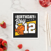 12歳バスケットボールパーティー12誕生日少年 スタンダードカクテルナプキン (インサイチュ)