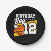 12歳バスケットボールパーティー12誕生日少年 ペーパープレート (正面)