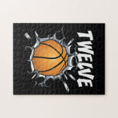 12歳バスケットボール誕生日パーティー12th Boy ジグソーパズル (横)