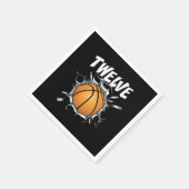 12歳バスケットボール誕生日パーティー12th Boy スタンダードカクテルナプキン (角)