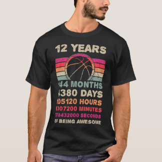12歳バスケットボール誕生日12th誕生日ボーイ tシャツ
