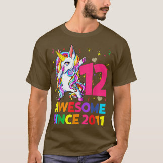 12歳ユニコーンダービング12誕生日ガールウン Tシャツ