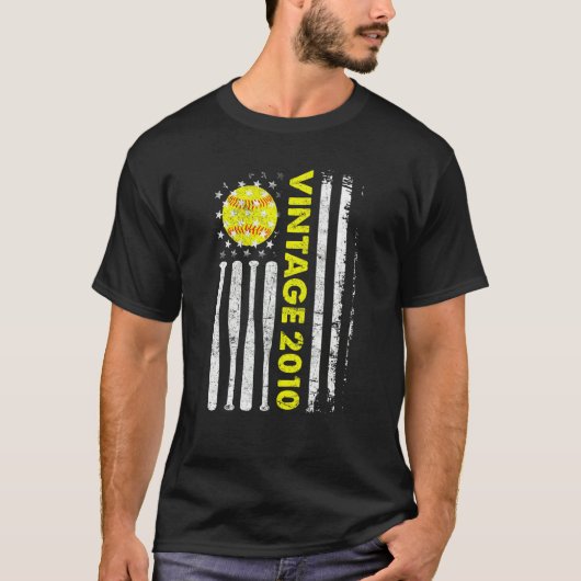12歳ヴィンテージ2010年米国国旗12誕生 Tシャツ (正面)