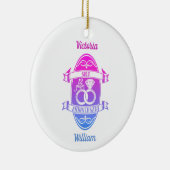 12歳伝統的絹12結婚周年 セラミックオーナメント (右)