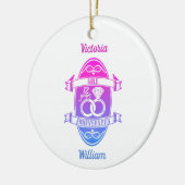 12歳伝統的絹12結婚周年 セラミックオーナメント (左)