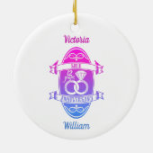 12歳伝統的絹12結婚周年 セラミックオーナメント (裏面)