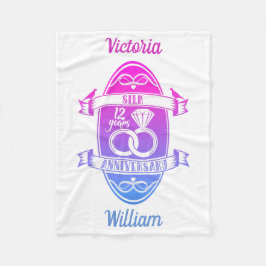 12歳伝統的絹12結婚周年 フリースブランケット