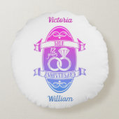 12歳伝統的絹12結婚周年 ラウンドクッション (裏面)