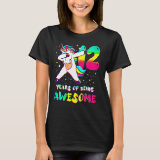 12歳女子ユニコーンダビング 12歳の誕生日おめでとうCl Tシャツ