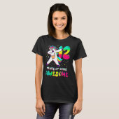 12歳女子ユニコーンダビング 12歳の誕生日おめでとうCl Tシャツ (正面フル)