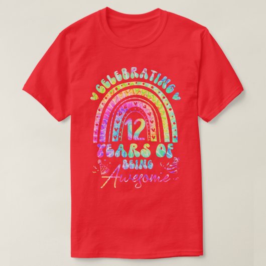 12歳12素晴らし歳誕生日ガールタイD Tシャツ (デザイン正面)