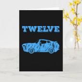 12歳12誕生日ボーイマッスルカー カード (黄色い花)