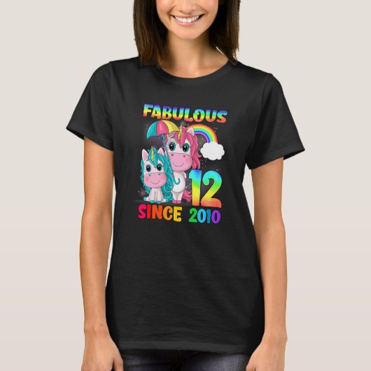12歳12誕生日ユニコーンガールファブラス Tシャツ (正面)