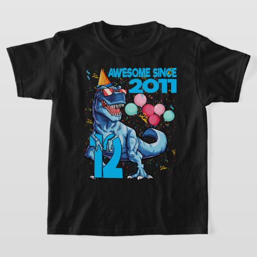 12歳12誕生日恐竜ボーイパーティー2011 Tシャツ (レイダウン)