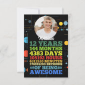 12歳12誕生日144カ月パーソナライズされた サンキューカード (正面)