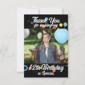 12歳12誕生日144カ月パーソナライズされた サンキューカード (裏面)