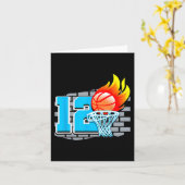 12歳12thバスケットボールバースデーパーティーテーマB カード (黄色い花)