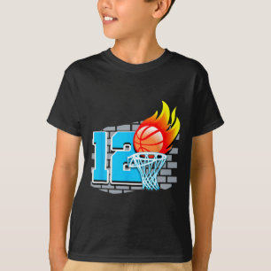 12歳12thバスケットボールバースデーパーティーテーマB Tシャツ