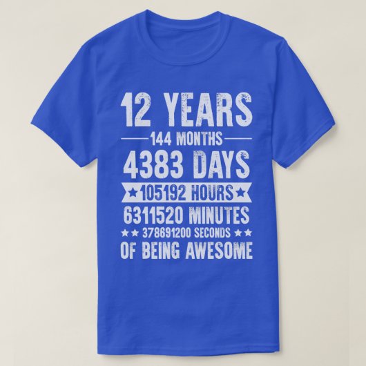 12歳144カ月の誕生日 Tシャツ (デザイン正面)