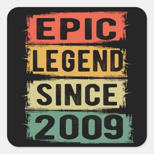 12歳Bday 2009 Epic Legend 12誕生日 スクエアシール (正面)