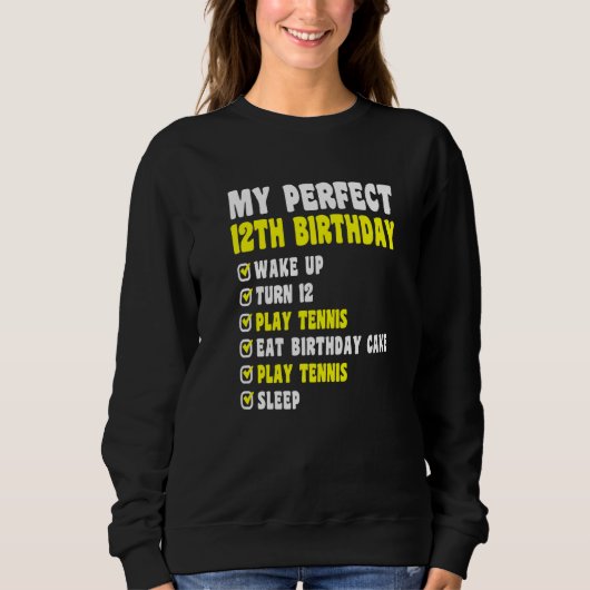 12歳My Perfect 12誕生日テニス12日 スウェットシャツ (正面)