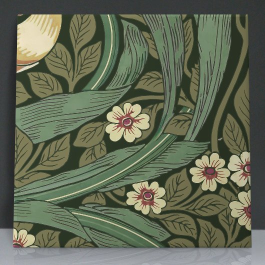 12温黄色のセージ緑のシームレスなPimpernel 6 タイル