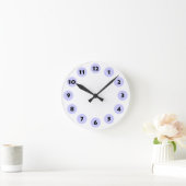 12点 – 黒(白にパウダーブルー) ラウンド壁時計 (ホーム)